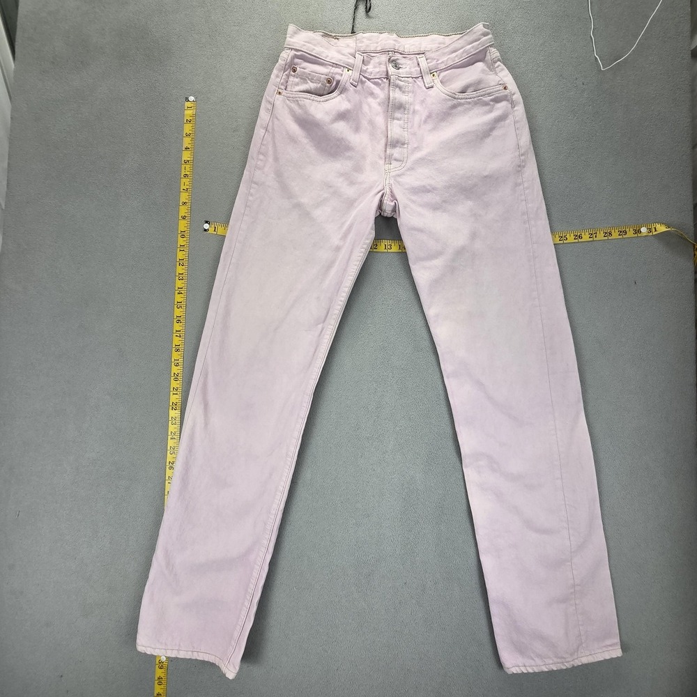 VTG Levis 501 Jeans Mens Pink Wash Dyed‎ Straight Button Fly USA Fits 27x32